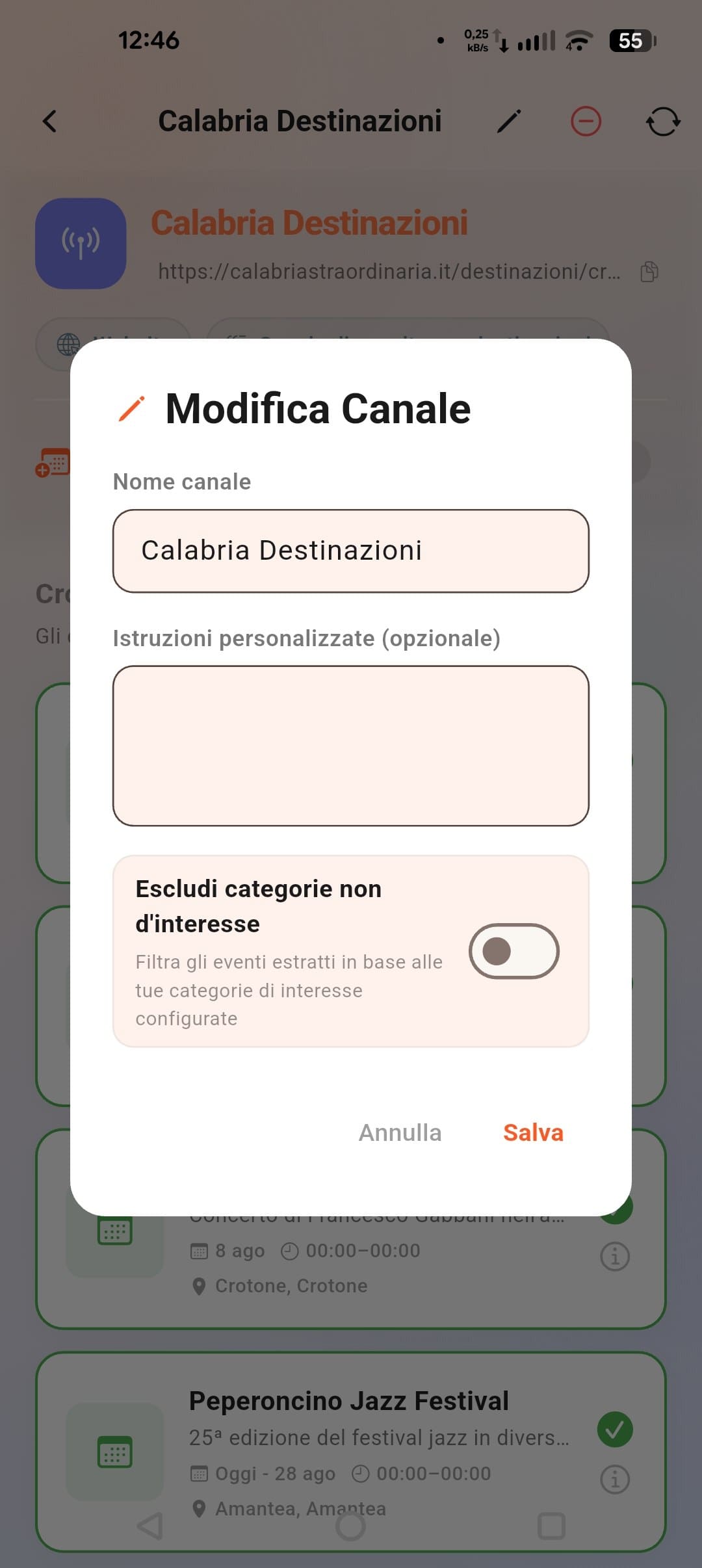 Collega i tuoi Canali 4