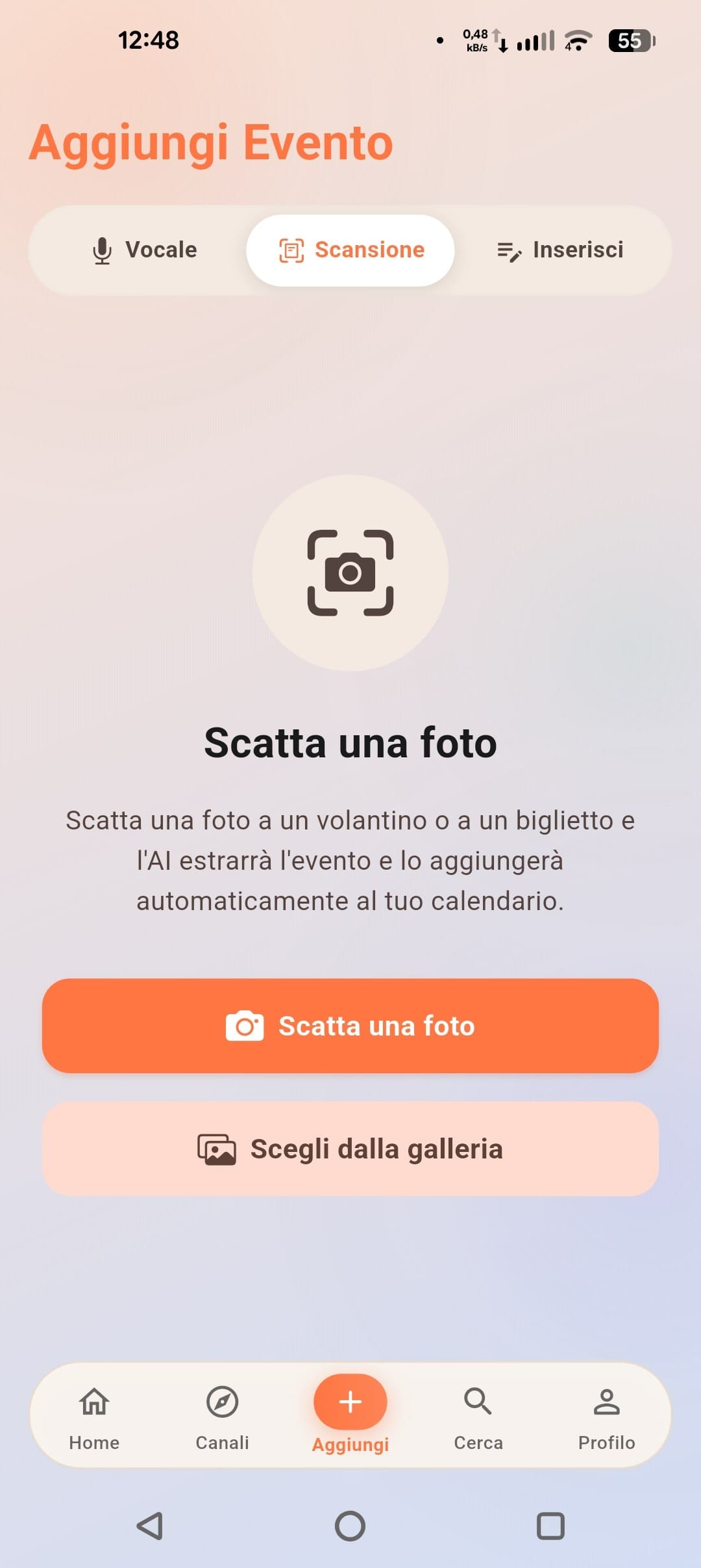 Aggiunta di Eventi 3